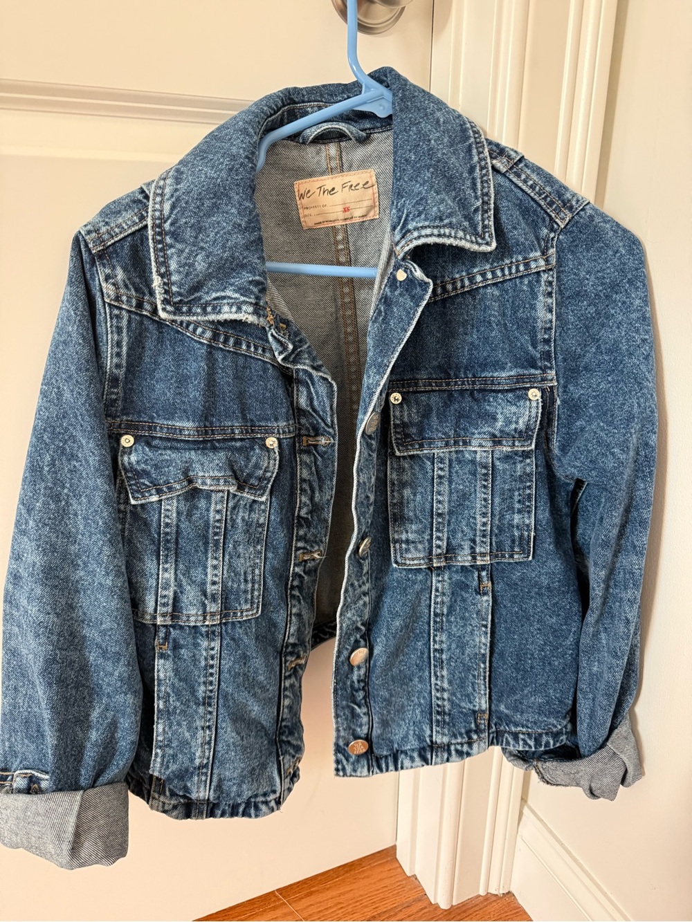 Free people distressed Jean jacket